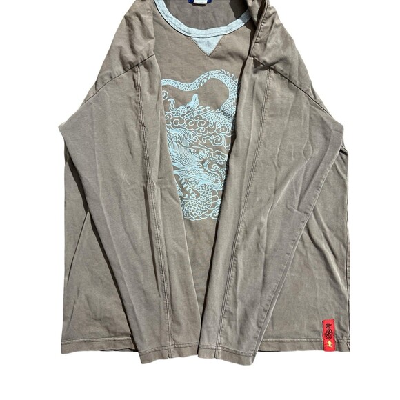 Goo-Coo Monkey Dragon Print Shirt Long Sleeve Grunge Skater Y2K Sz XL - Picture 10 of 12